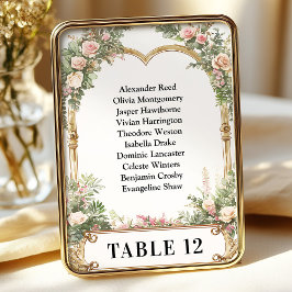 Invitación Cuadro de mesa de la tabla de asientos florales el
