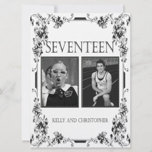 Invitación Cuadro fotográfico blanco y negro vintage número 1