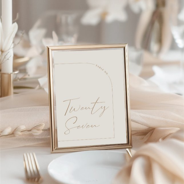 Invitación Cuadro Minimalista moderno Número de tabla 27 (Modern Minimalist Table Twenty Seven Table Number)