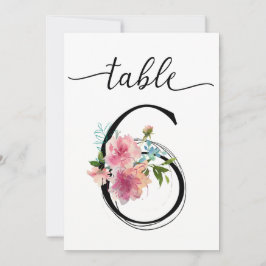 Invitación Cuadro seis Número de tabla de peones rosados