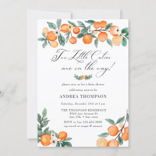 Invitación Cuadros   Baby Shower gemelo