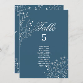 Invitación Cuadros de asientos de Boda de Boho floral de la E