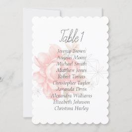 Invitación Cuadros de asientos modernos de peonía roja