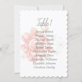 Invitación Cuadros de asientos modernos de peonía roja