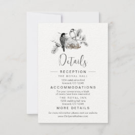 Invitación Cuadros de cierre de pájaros pardos de color azul