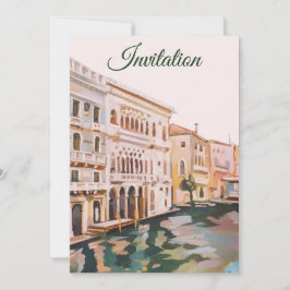 Invitación Cuadros de Venecia, Boda de Italia