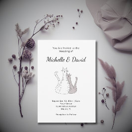 Invitación Cuadros Personalizado Dibujo Boda simple