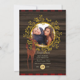 Invitación Cuadros Rústicos de Búfalo Ciervo FOTO CUALQUIER E