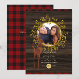 Invitación Cuadros Rústicos de Búfalo Ciervo FOTO CUALQUIER E