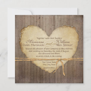 Invitación Cuadros Rústicos De Madera Con Alambre De Corazón