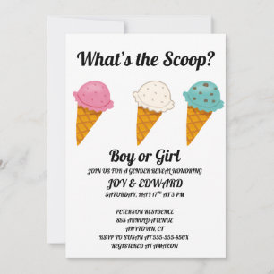 Invitación ¿Cuál es la Fiesta de Revelación de Género Scoop