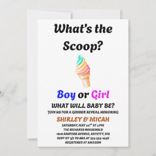 Invitación ¿Cuál es la Fiesta de Revelación de Género Scoop