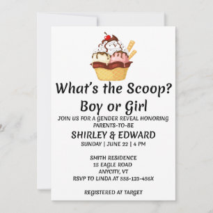 Invitación ¿Cuál es la Fiesta de Revelación de Género Scoop