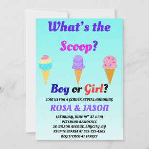 Invitación ¿Cuál es la Fiesta de Revelación de Género Scoop