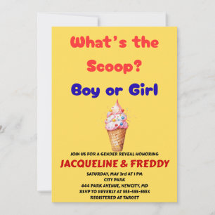 Invitación ¿Cuál es la Fiesta de Revelación de Género Scoop