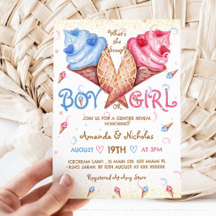 Invitación Cuál es la Revelación de Género Pink Blue Summer
