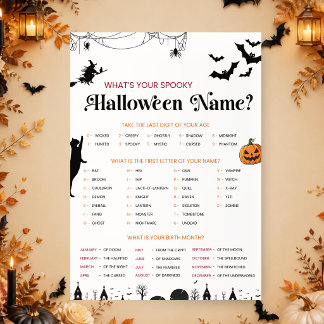 Invitación ¿Cuál es tu nombre espeluznante de Halloween? | Ju