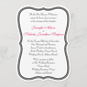 Invitación Cualquie boda formada frontera doble simple del