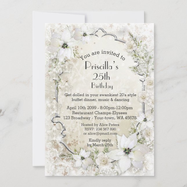 Invitación Cualquie fiesta de cumpleaños de la edad, país de (Anverso)