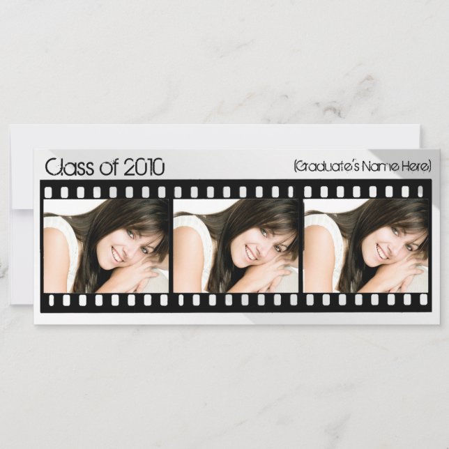 Invitación Cualquie graduación de Filmstrip de la foto del (Anverso)