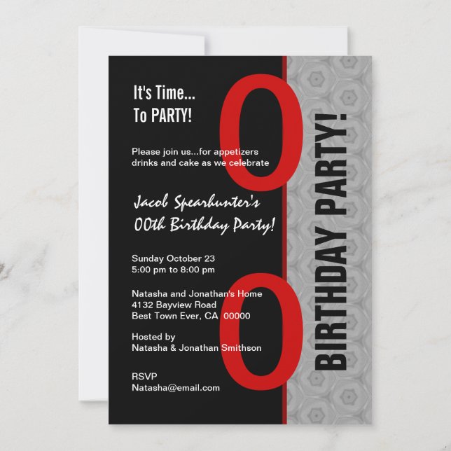 Invitación Cualquier ADOLESCENTE o TWEEN cumpleaños moderno c (Reverso)
