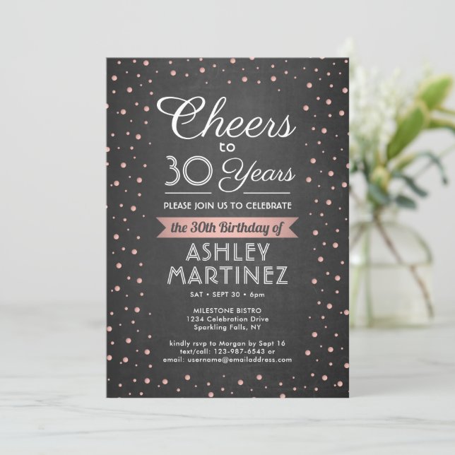 Invitación CUALQUIER Alegre Alegría de Carbono Blanco Negro y (Anverso de pie)