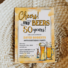 Invitación Cualquier Alegre Y Cerveza Sorprende Cumpleaños