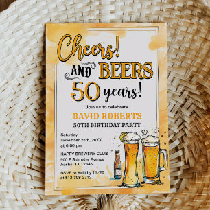 Invitación Cualquier Alegre Y Cerveza Sorprende Cumpleaños