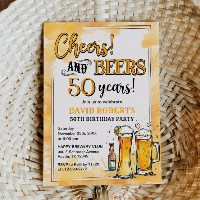 Invitación Cualquier Alegre Y Cerveza Sorprende Cumpleaños (Subido por el creador)