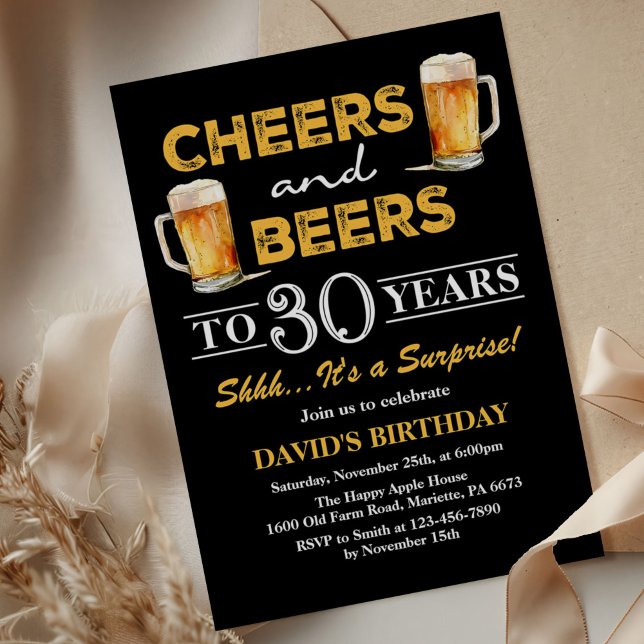 Invitación Cualquier Alegre Y Cerveza Sorprende Cumpleaños (Subido por el creador)
