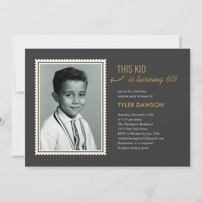 Invitación Cualquier anciana foto sorpresa 60 cumpleaños invi (Anverso)