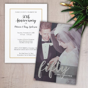 Invitación CUALQUIER AÑO - 50 Aniversario y foto del Boda