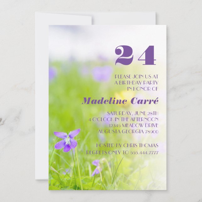 Invitación Cualquier año celebración de fiesta de cumpleaños  (Anverso)