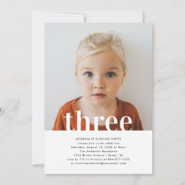 Invitación Cualquier año | Fiesta simple de cumpleaños de la 