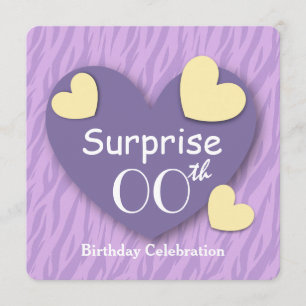 Invitación Cualquier año SORPRENDENTE cumpleaños Cebra Púrpur