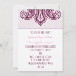 Invitación Cualquier Boda de patrón Paisley estilo Henna