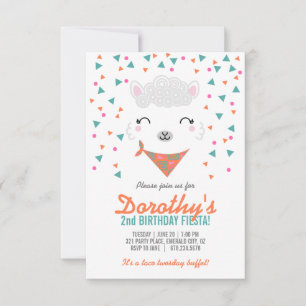 Invitación cualquier chica de edad CUMPLEAÑOS FIESTA alpaca l