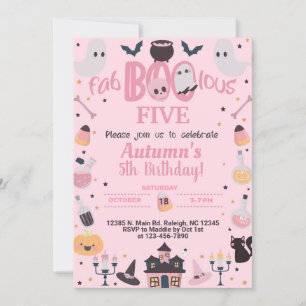 Invitación CUALQUIER chica DE Halloween Fab-boo-lous DE LA ED