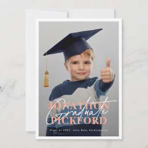 Invitación CUALQUIER COLOR 2 Foto KINDERGARTEN Graduación