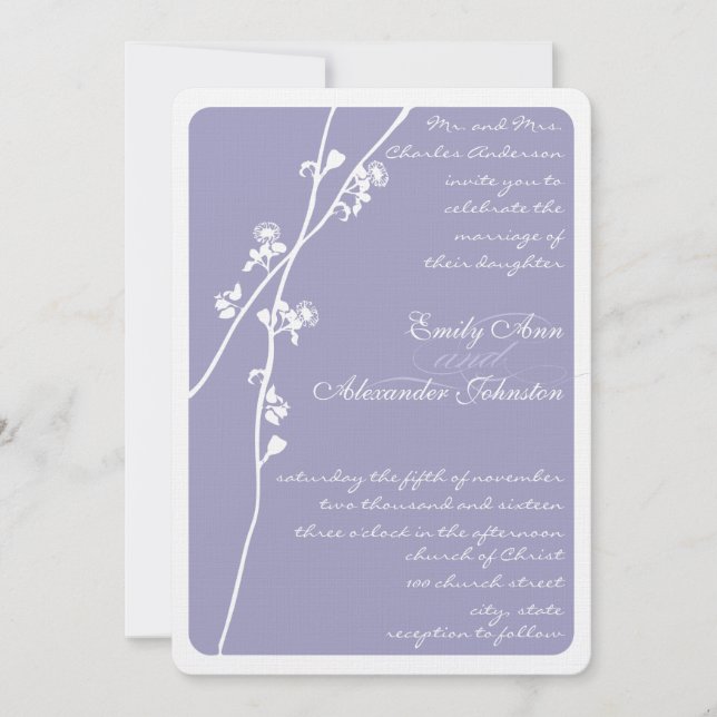 Invitación Cualquier color Personalizado Flor silvestre muest (Anverso)