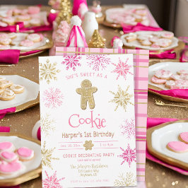 Invitación Cualquier Cookie de Oro Rosa de Edad Decorante Cum