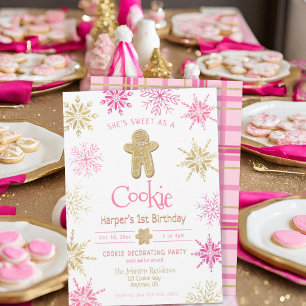 Invitación Cualquier Cookie de Oro Rosa de Edad Decorante Cum