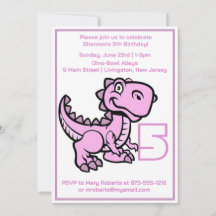 Cualquier cumpleaños de dinosaurio rosado de edad