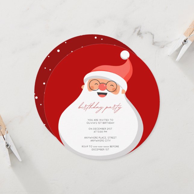 Invitación Cualquier cumpleaños de Navidades retro de edad (Anverso/Reverso In Situ)