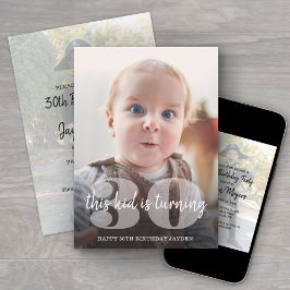 Invitación CUALQUIER cumpleaños "Este niño" Simple Moderno 2 