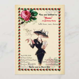 Invitación cualquier edad, 60.a, mujer de la fiesta de