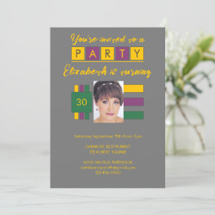 Invitación Cualquier edad añada nombre de foto fiesta de cump