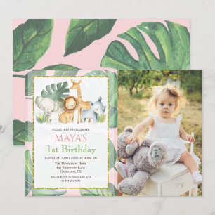 Invitación CUALQUIER EDAD - Animales de Safari Selva Cumpleañ