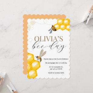 Invitación Cualquier edad, chica del tema de la abeja