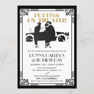 Invitación CUALQUIER EDAD - Cumpleaños Art Deco Gatsby por in